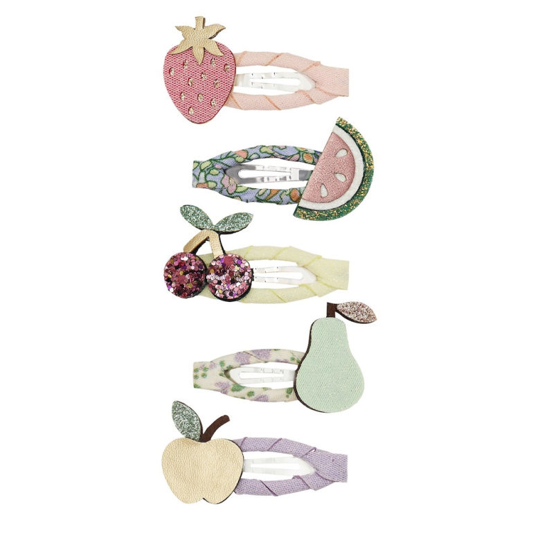 Miniature : Set de 5 barrettes originales bébé salade de fruits enfant mimi & lula