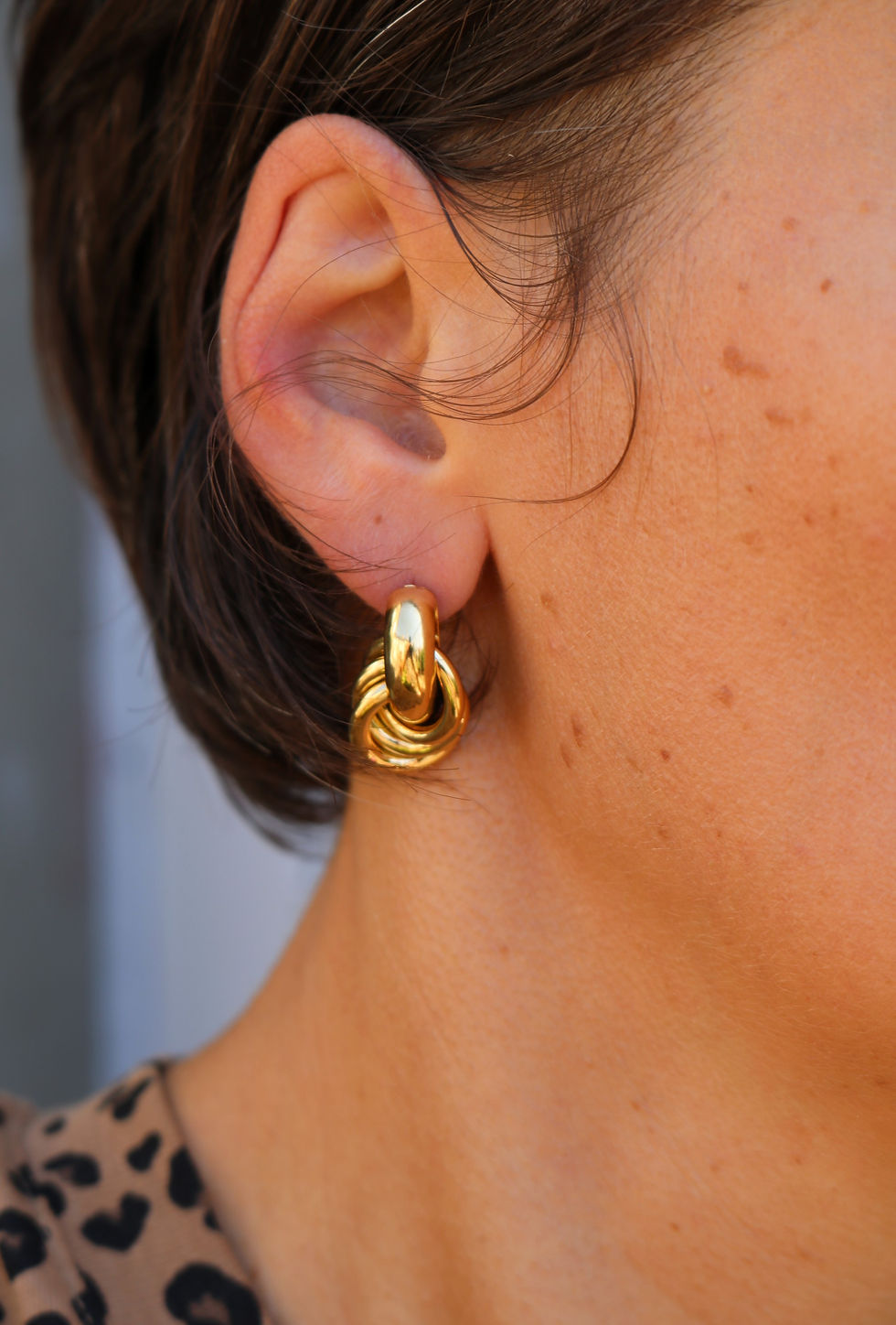 Boucles d'oreilles originales femme acier inoxydable dorées emily
