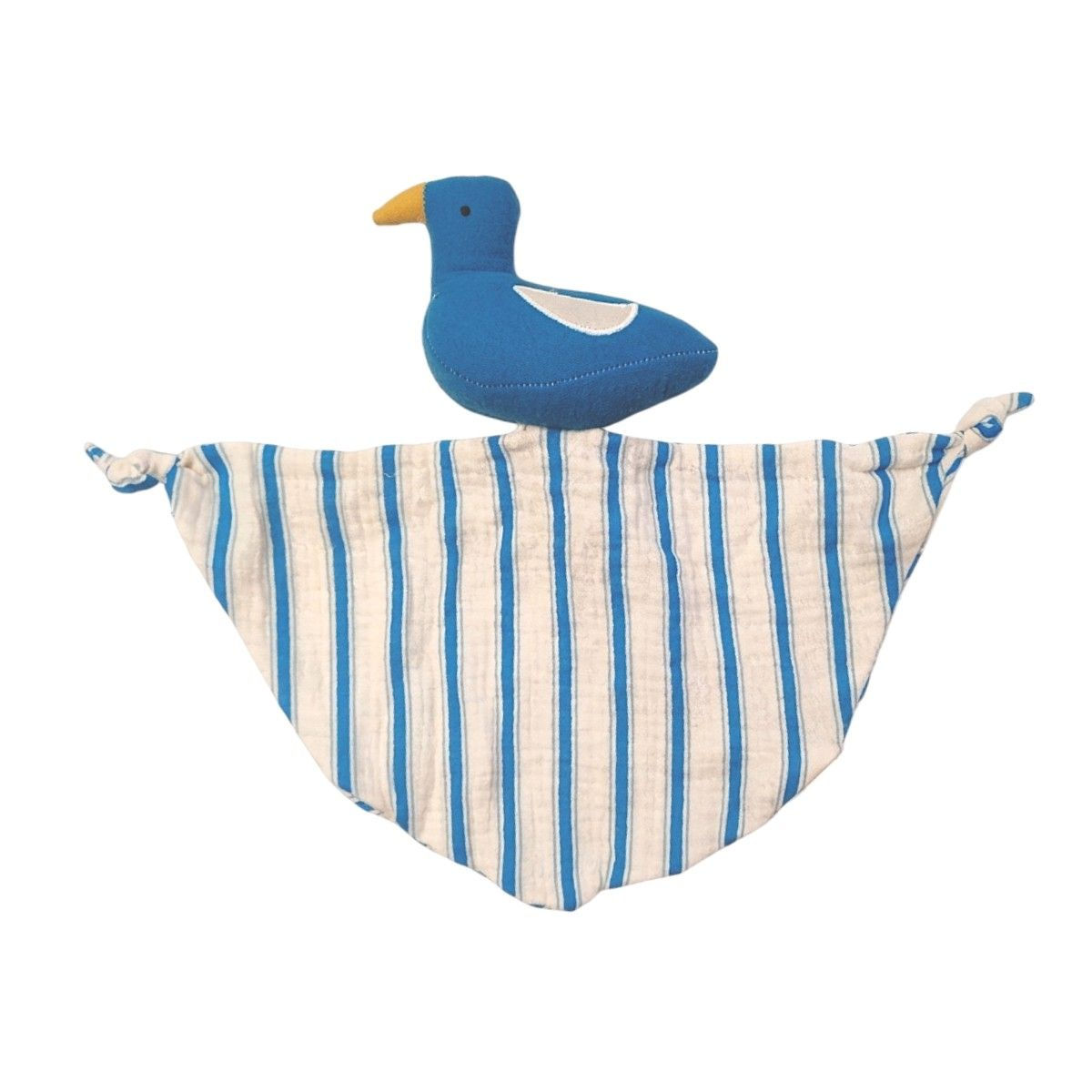 Doudou original plat rayé bleu mouette Petit matelot enfant le petit souk