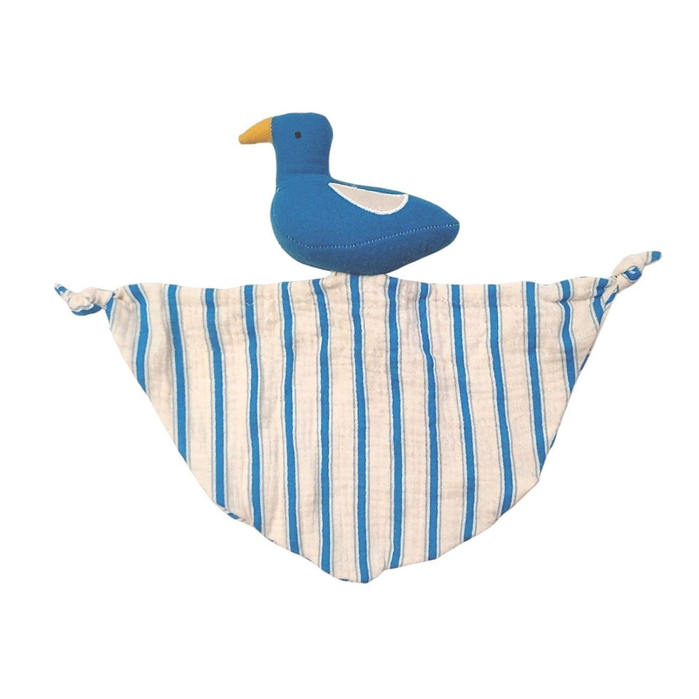Doudou original plat rayé bleu mouette Petit matelot enfant le petit souk