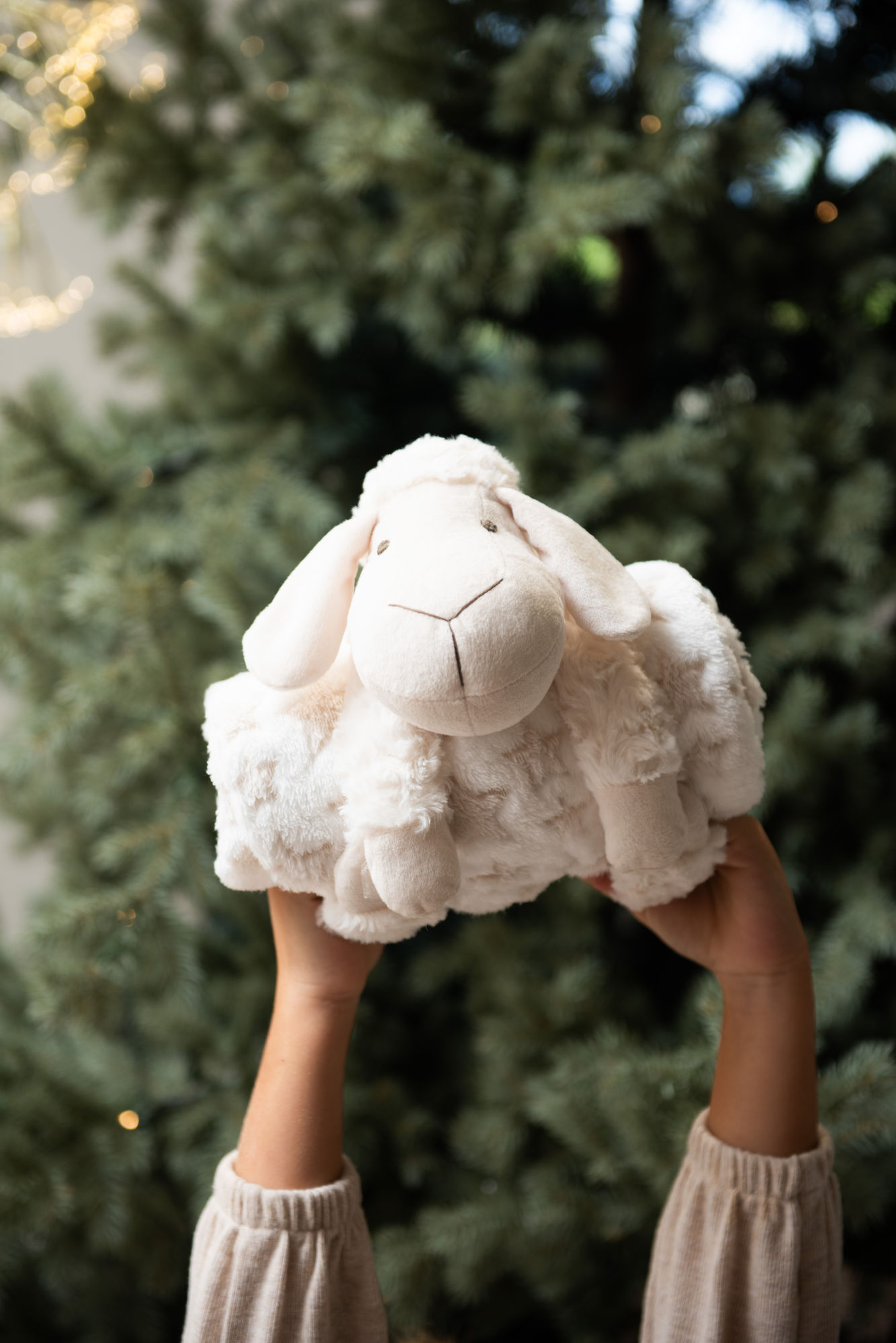 Peluche mouton originale avec plaid blanc étoile enfant amadeus