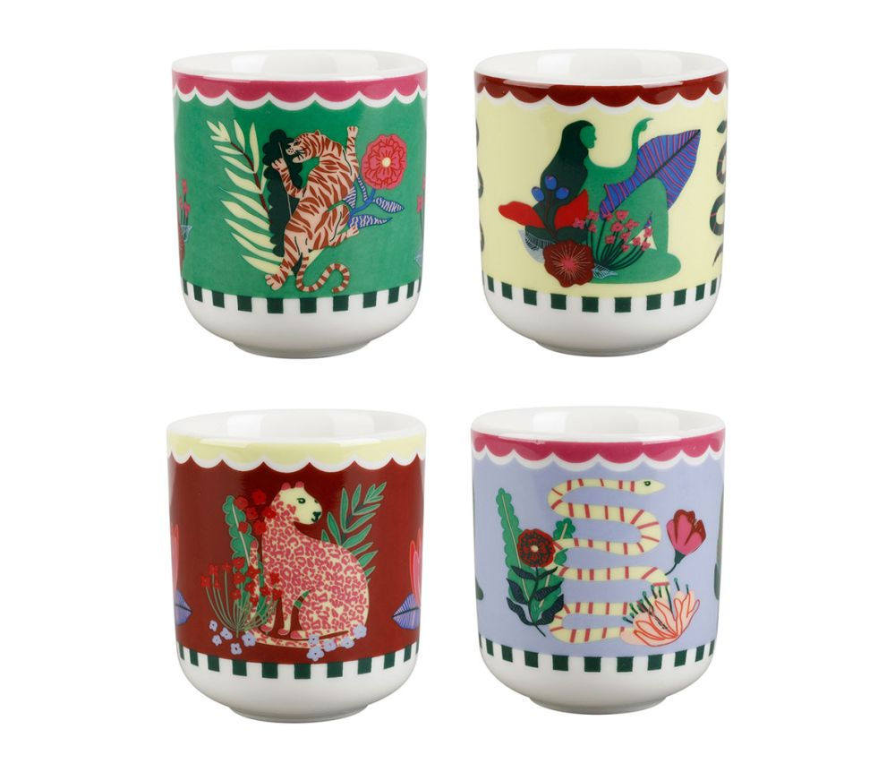 Coffret de 4 gobelets originaux colorés, Thaiger sema design