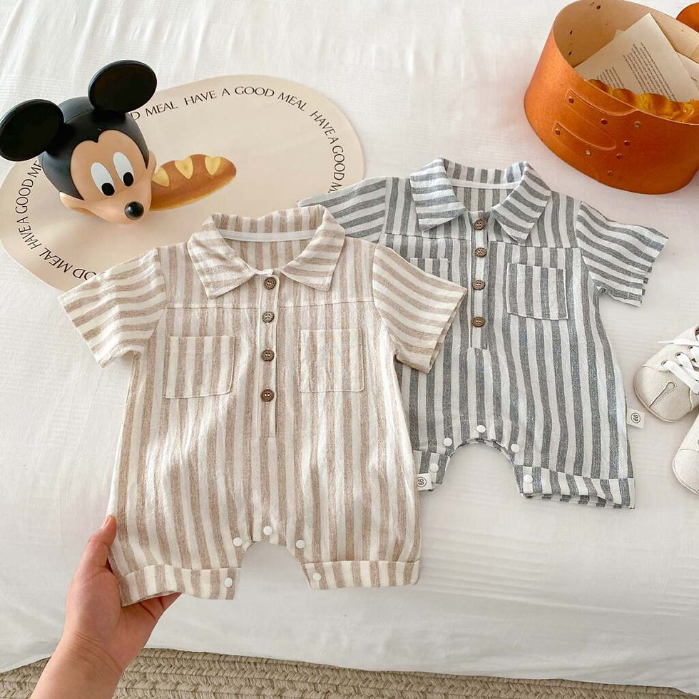 Miniature : Combinaison short originale rayée noire enfant
