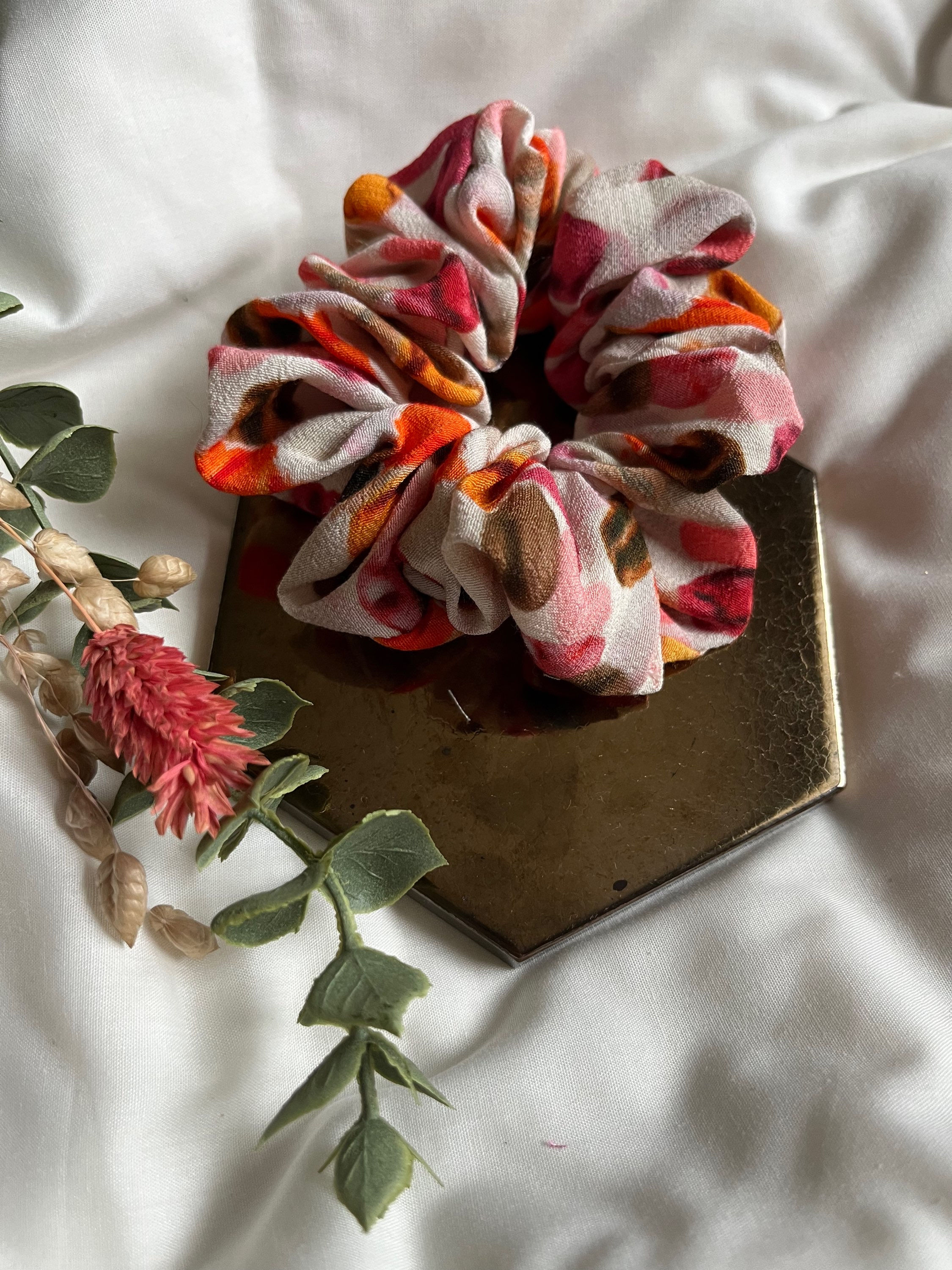 Floral watercolour scrunchie 