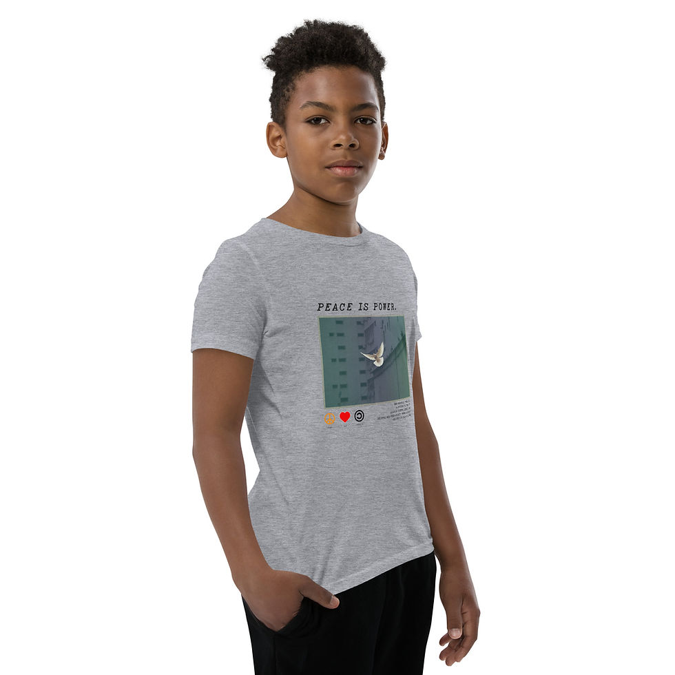 Thumbnail: Peace is Power Youth Short Sleeve T-Shirt