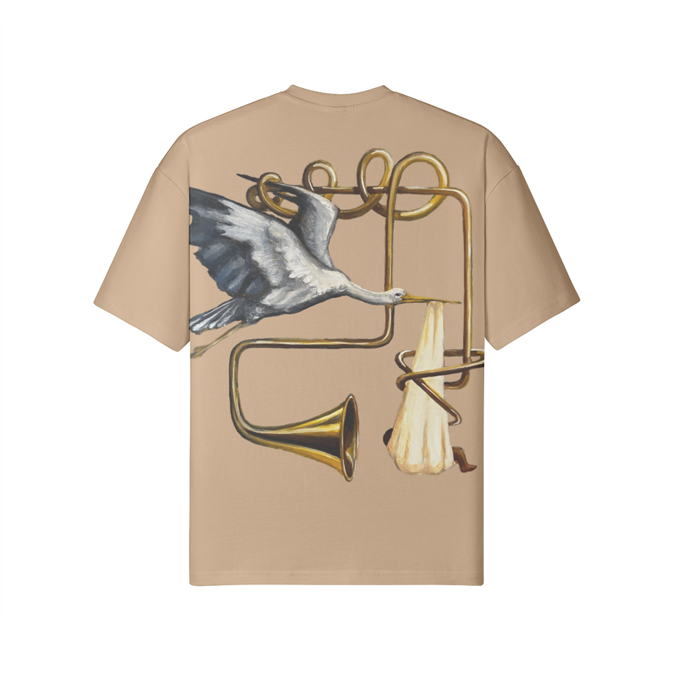 Thumbnail: SHADES Stork Painting Loose T-Shirt