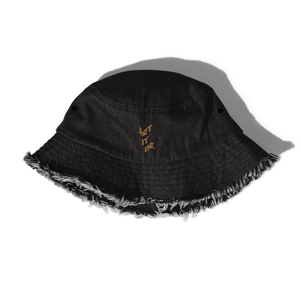 Thumbnail: LIB Distressed denim bucket hat