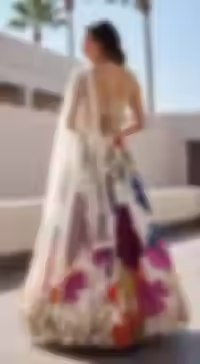 Thumbnail: IVORY LUMINA GARDEN LEHENGA SET