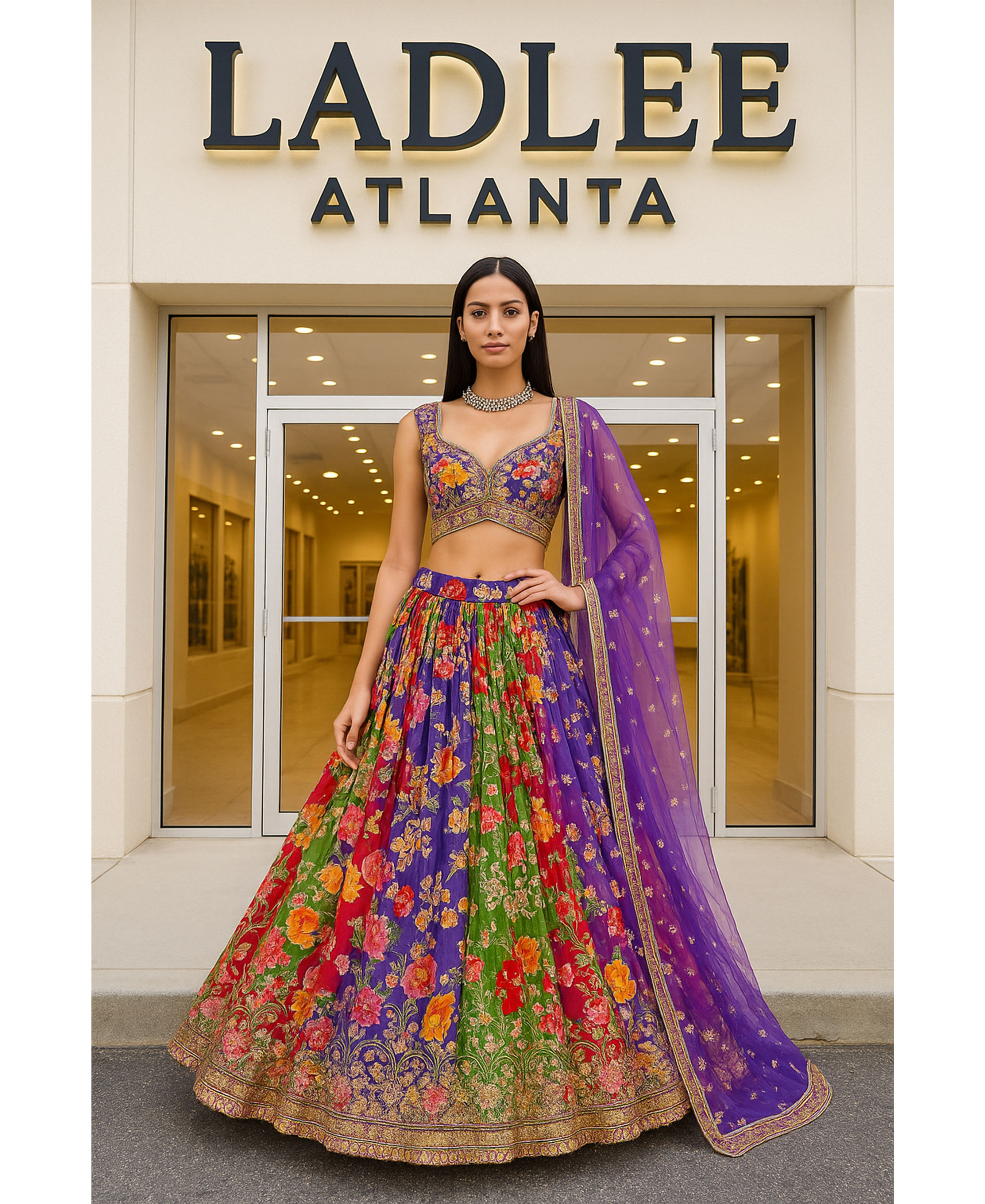 Phoolkari Royale – Multicolor Floral Lehenga