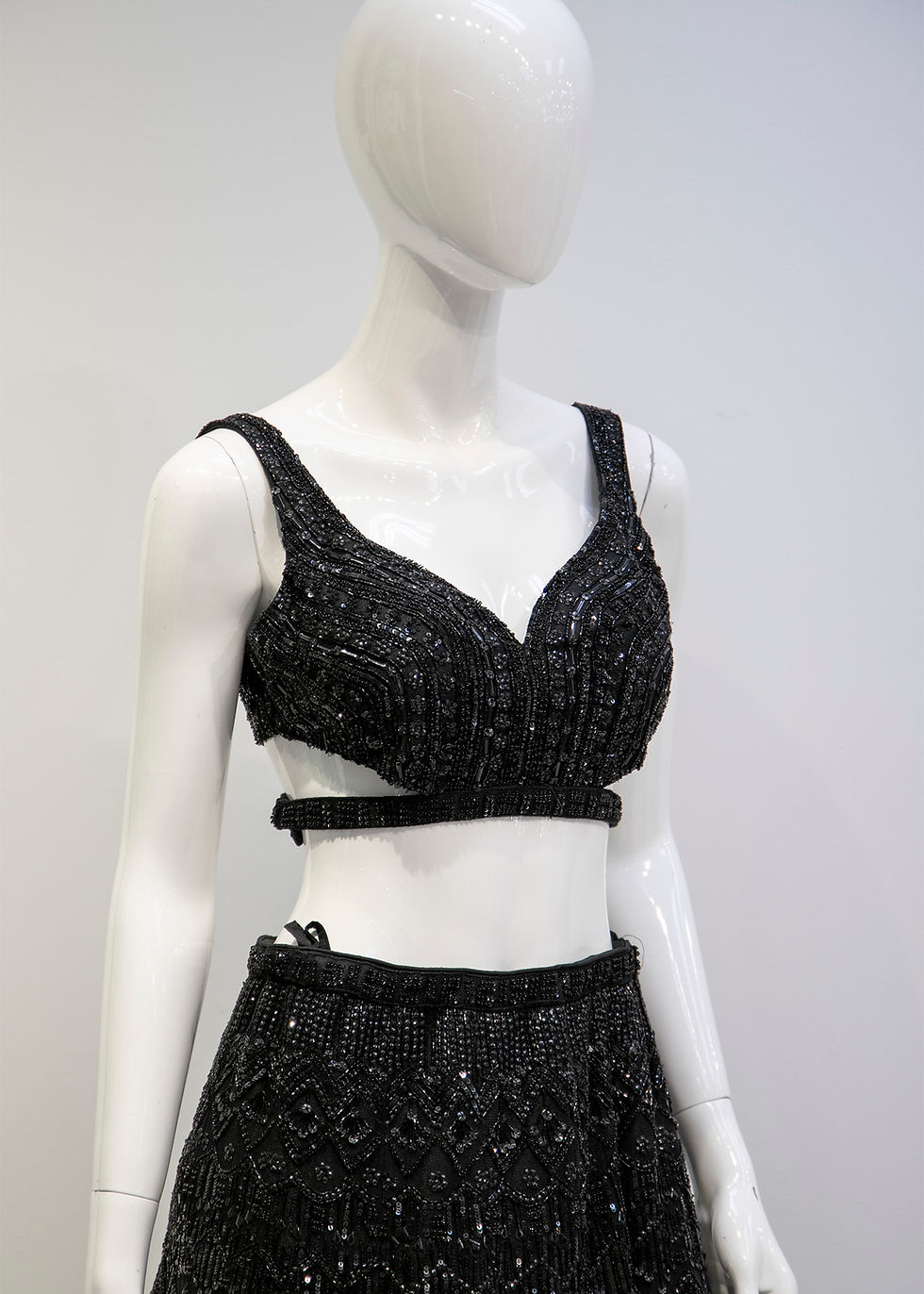 Thumbnail: Black Shadow Bloom Lehenga