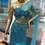Thumbnail: Teal One-Shoulder Embellished Mermaid Lehenga Set