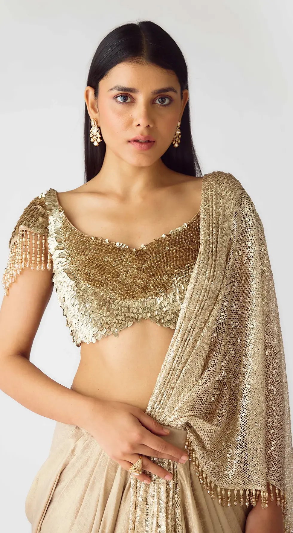 Thumbnail: CELESTIAL GLOW DRAPED SAREE