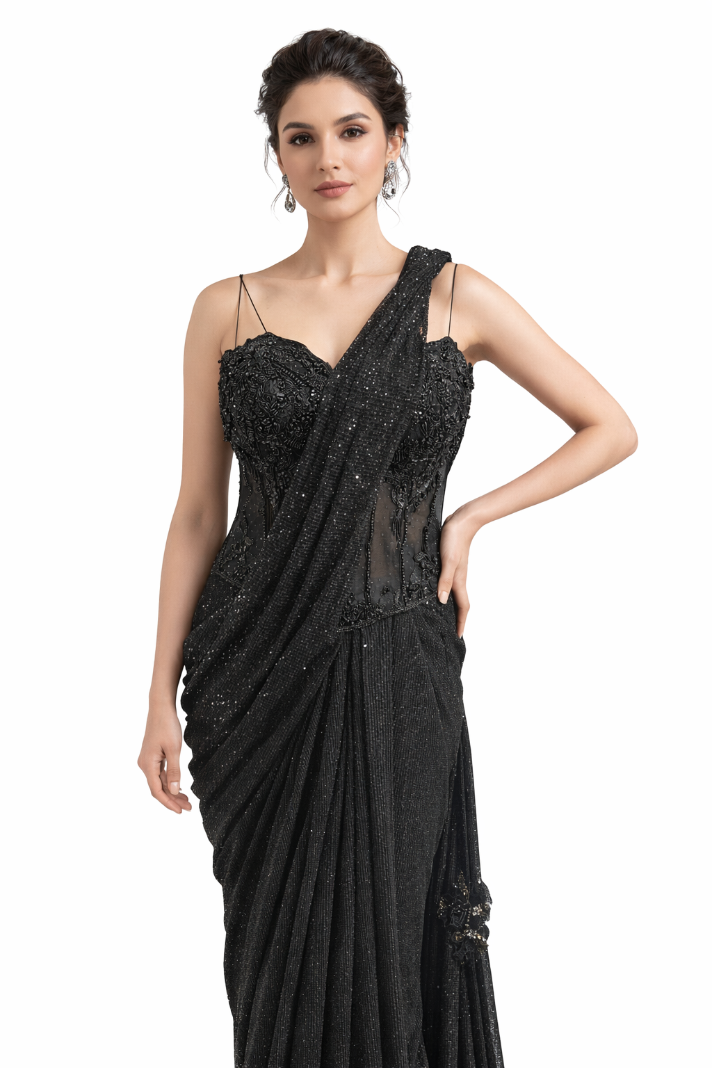 Black corset minaxi saree