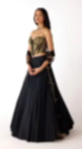 Black corset lehenga  4173