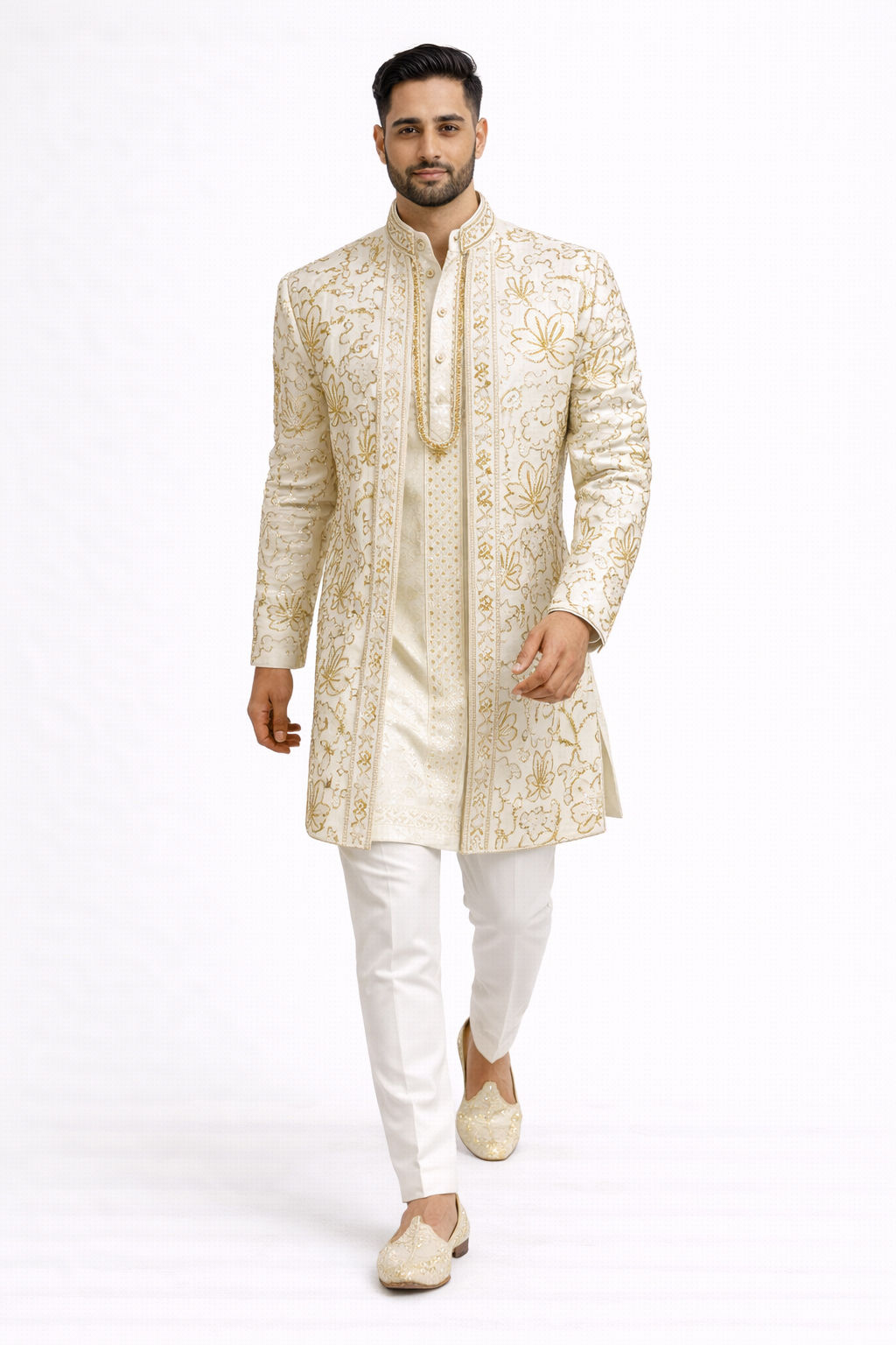 Cream & Gold Royal Indo-Western Set