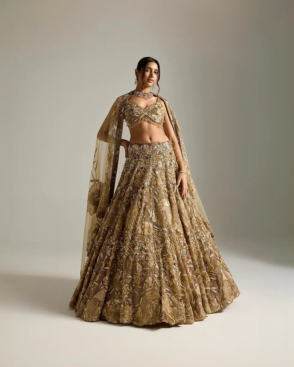 Thumbnail: Golden Forest Lehenga