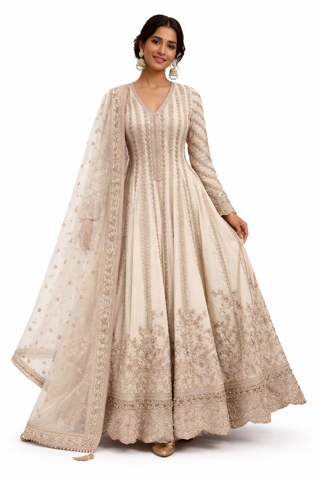 Champagne Gold Anarkali Gown