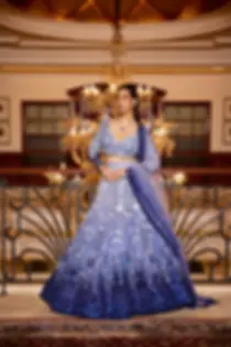 The Cobalt Azure Ombré Lehenga