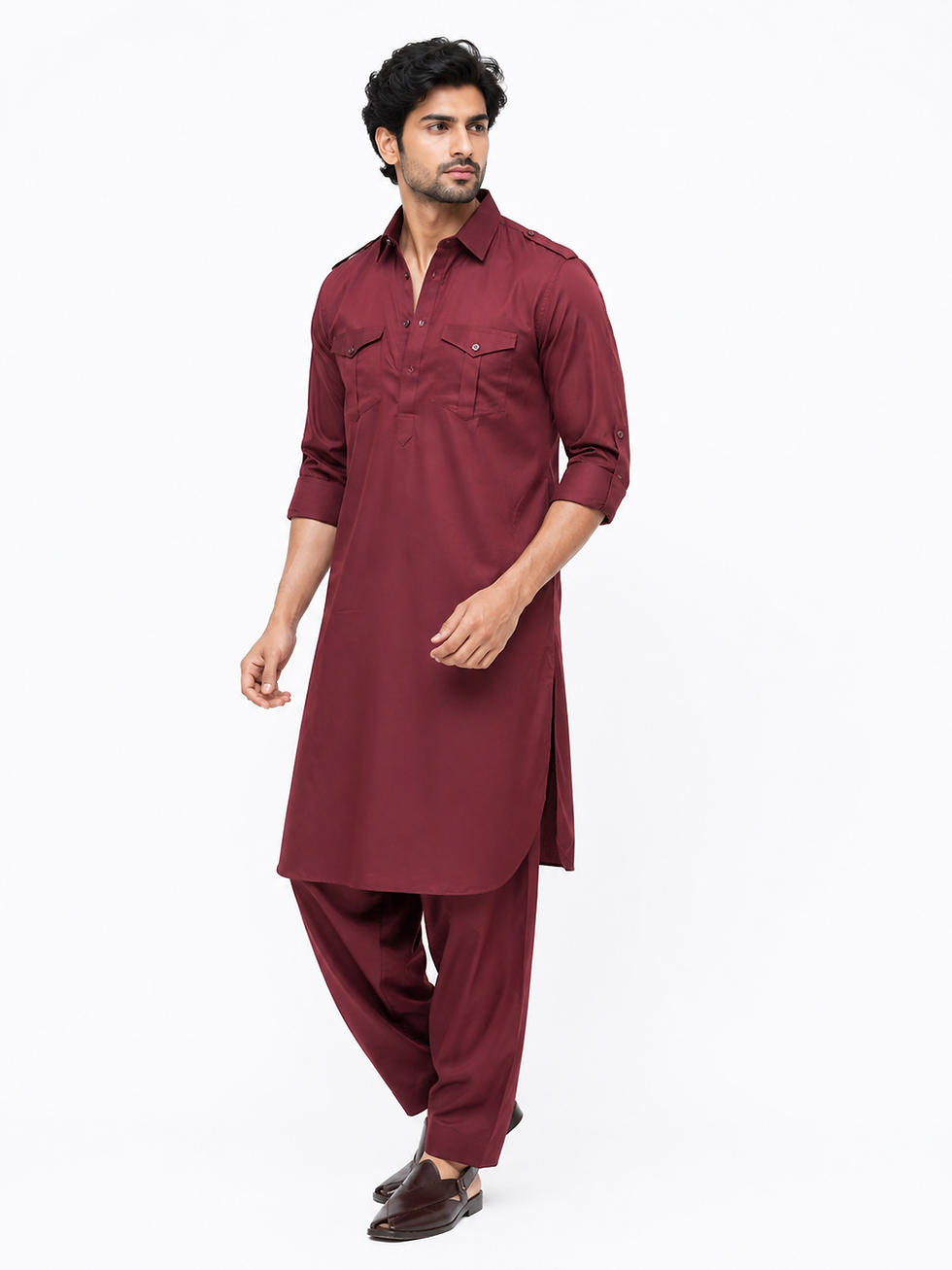 maroon men pathani