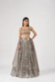 Showstopping Rose Gold Sequin Lehenga Set