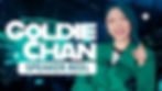 Goldie Chan wearing teal colors in her speaking reel cover