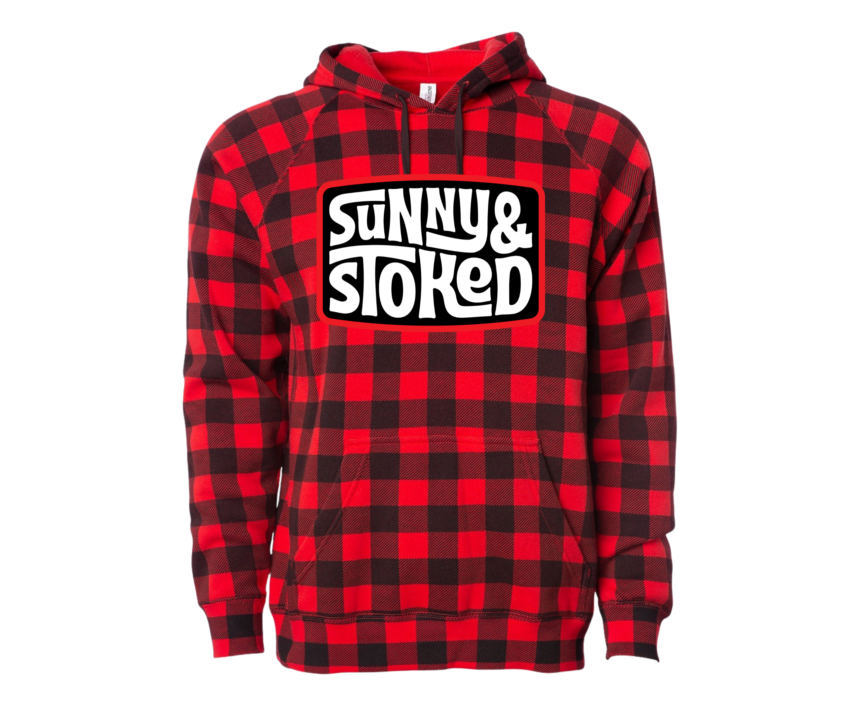 Sunny & Stoked Buffalo Raglan Hooded Pullover