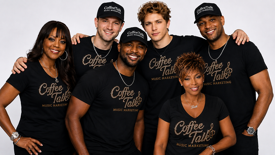 Bridgette Lewis CoffeeTalk Music Marketing Team Hot July 14th Brown Shirts.png