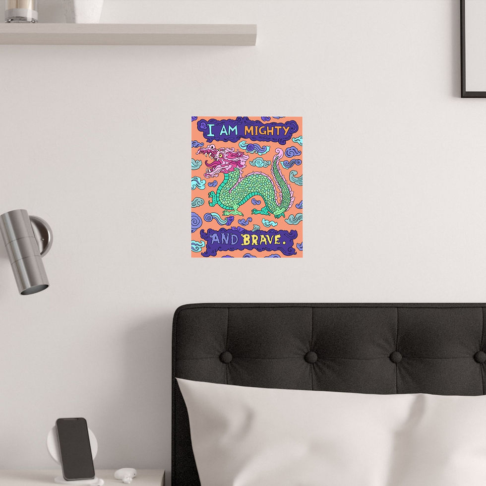 Thumbnail: "I Am Mighty & Brave" - Art Print 