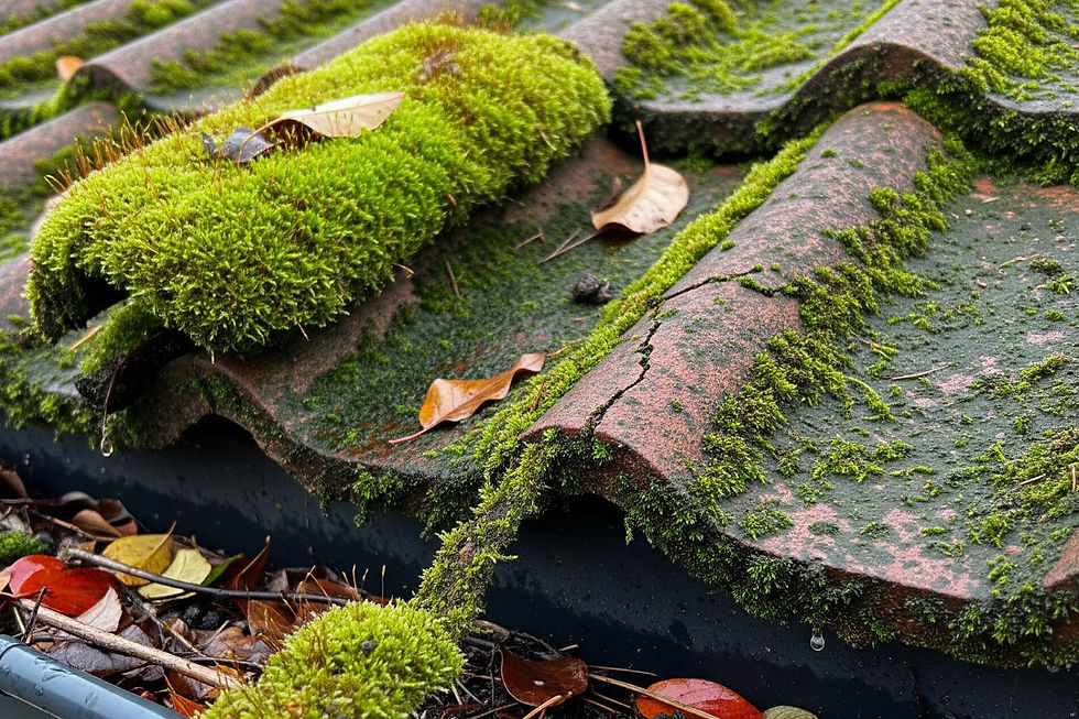 Moss on a blackpool roof