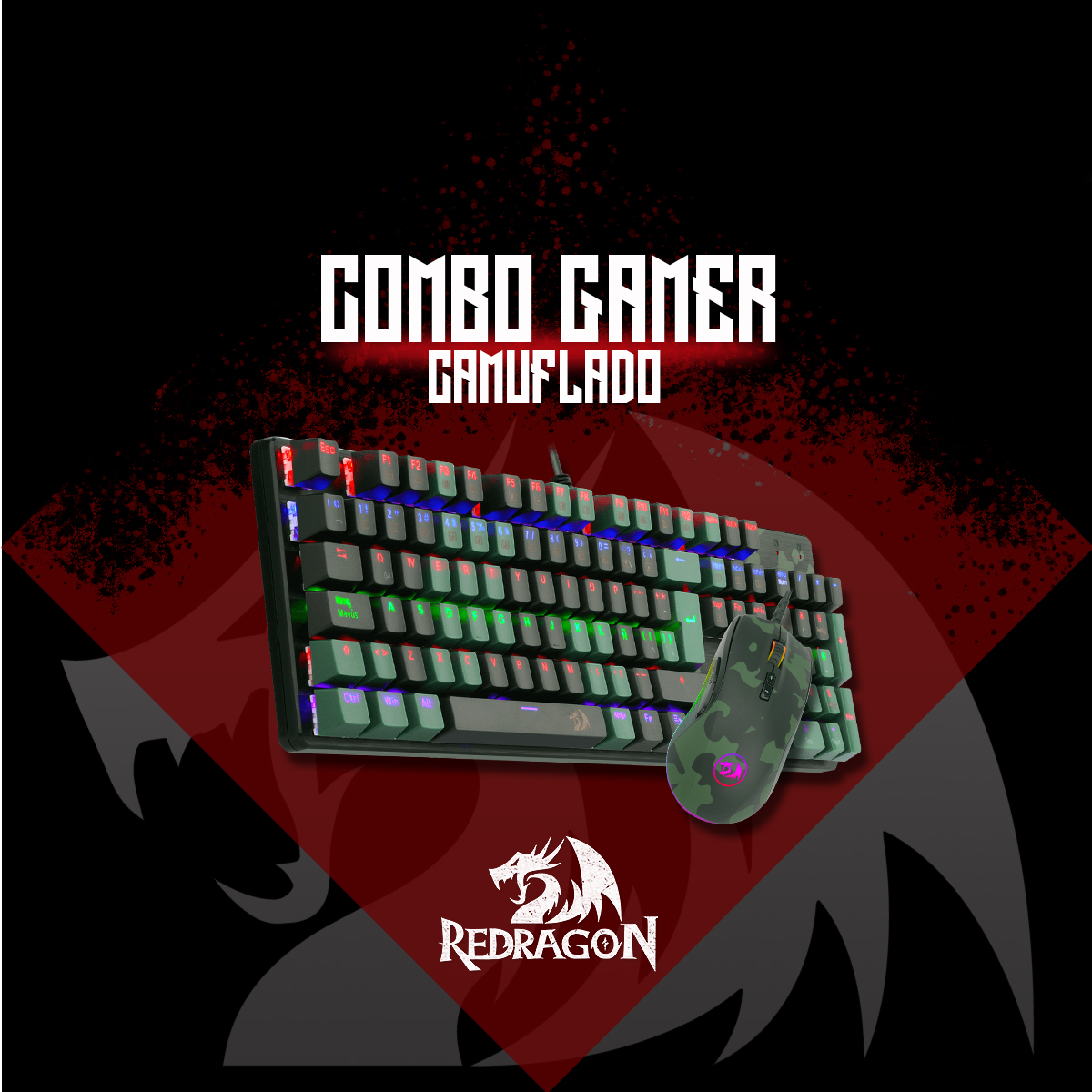 S108 Combo Camuflado Redragon Teclad