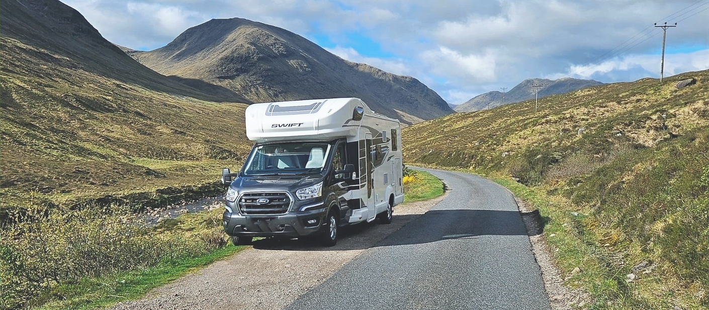 Motorhome with stunning Scottish Highland view – Happy Family Motorhome Hire near Glasgow