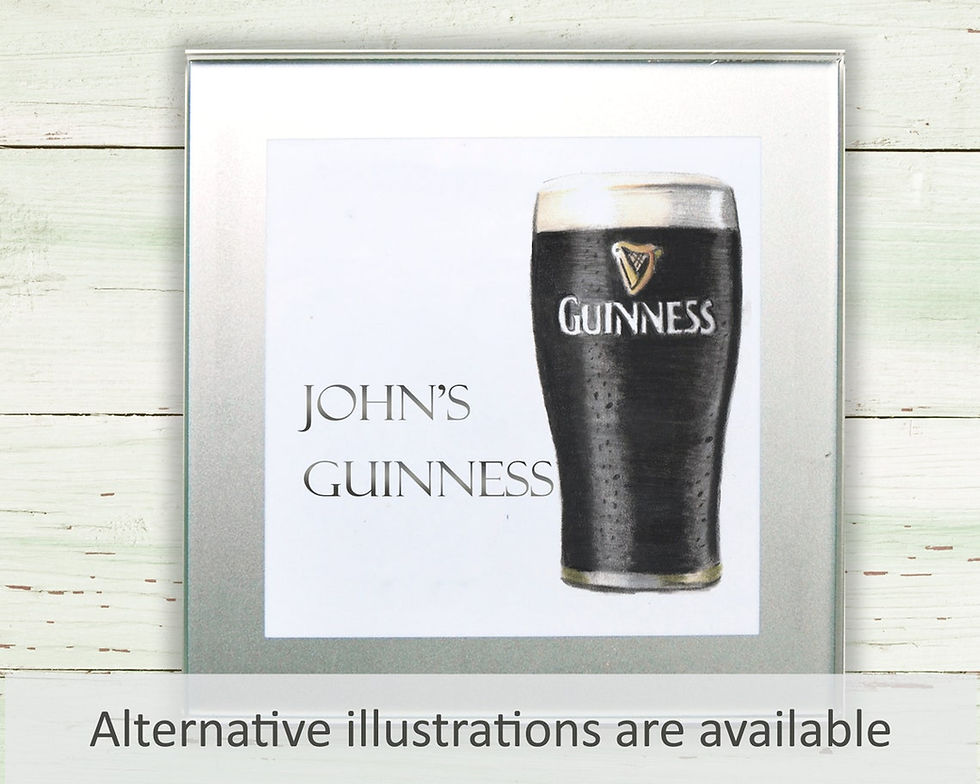 Thumbnail: Christmas Personalised Illustrated Prosecco Drinks Coaster (Premium Glass)