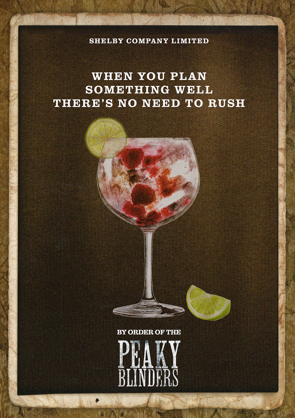 Thumbnail: "No Need to Rush" Peaky Blinders Pink Gin Print, Instant Digital Download