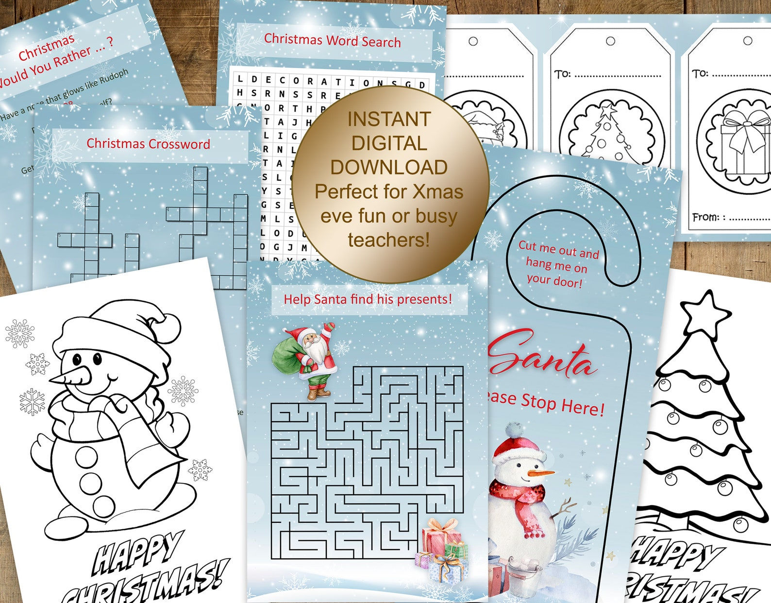 Bundle of activities for Christmas fun, Xmas Party Gift Boxes (US sizes)