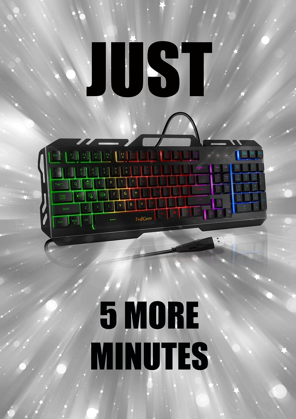 Thumbnail: "5 More Minutes" PC Gamer Wall Art, Gaming Print