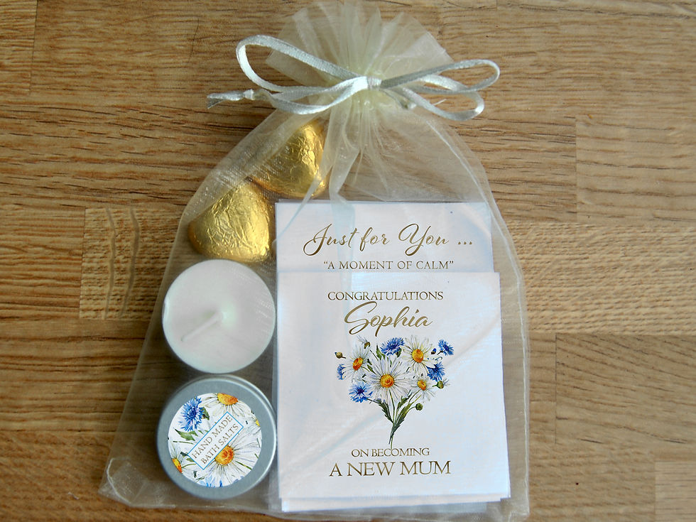 Thumbnail: New Mum "Moment of Calm" pamper gift, Cornflower and Daisies Gift Bag