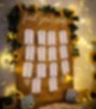 Sunflower wedding seating plan cards