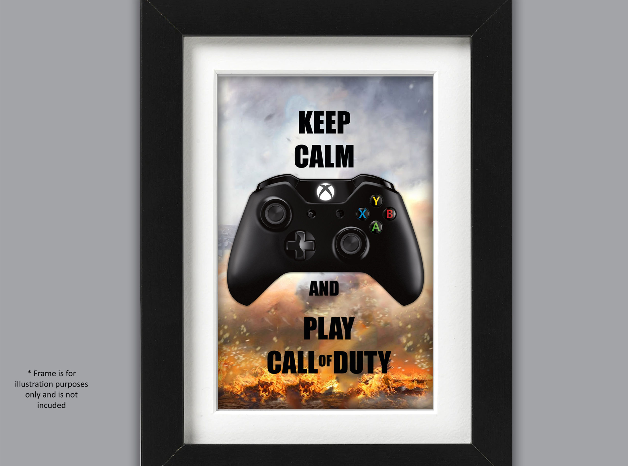 "Keep Calm and Play COD" XBOX Gamer Wall Art, Gaming Print