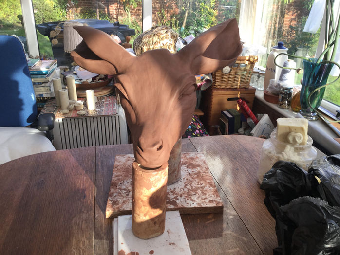 Drying out ready for a bisque firing. 'Good Mother' from the Pembrokeshire Promise Series.