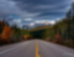 Mountain and road view from Icefields Parkway Canada
