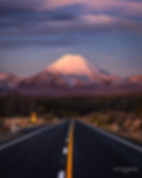Mt Ngauruhoe road shot sunset
