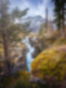 Athabasca Falls in Jasper National Park Canada during October