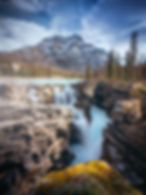 Athabasca Falls in Jasper National Park Canada during October
