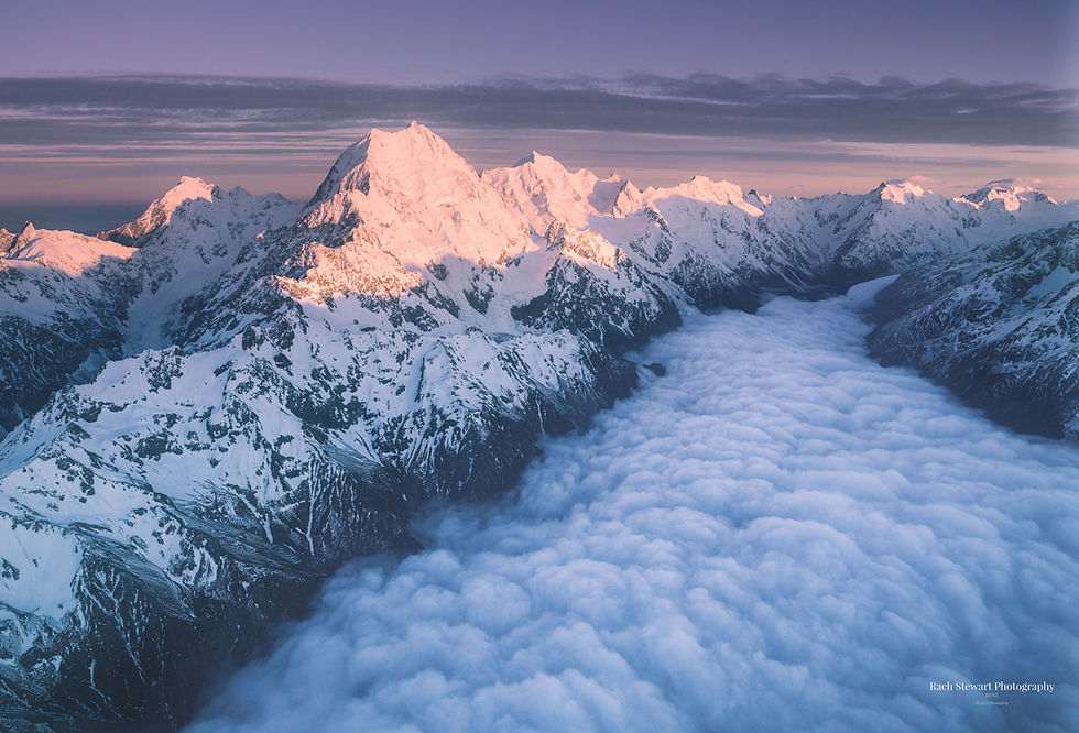 Mount Cook Aerial scenic flight sunrise