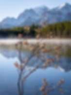 Herbert Lake Banff Canada at sunrise during October