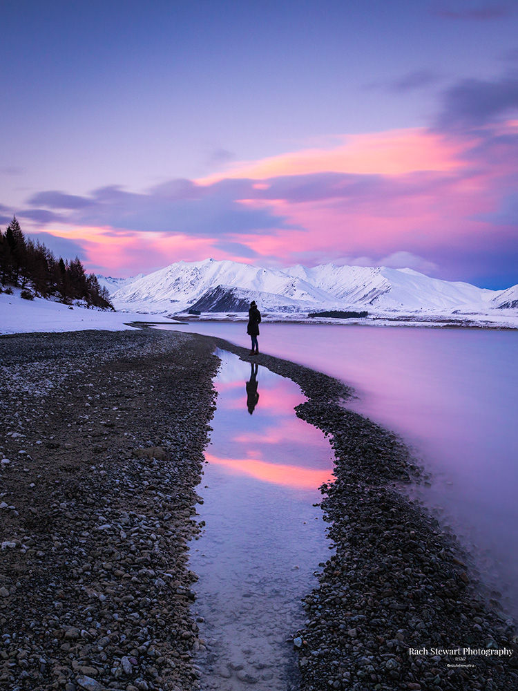 Lake Tekapo sunset winter