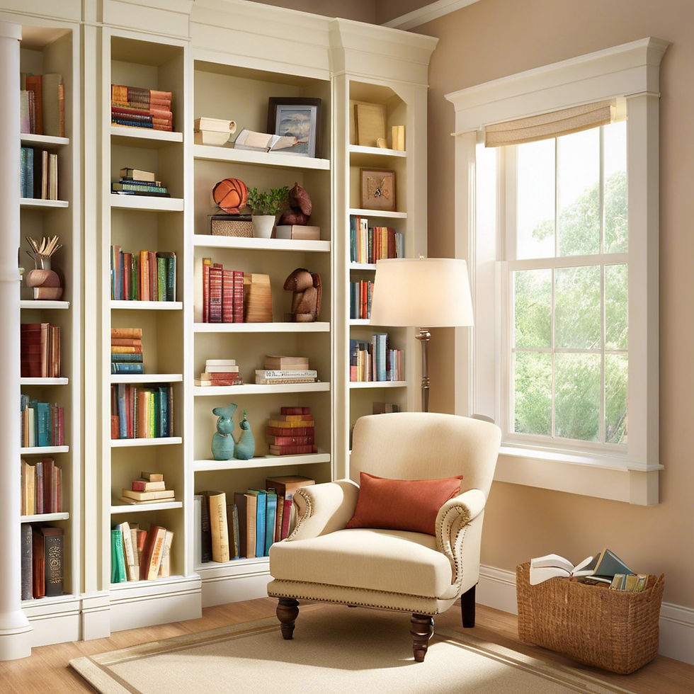 A mini library of your favourites adds to the aesthetics of your space