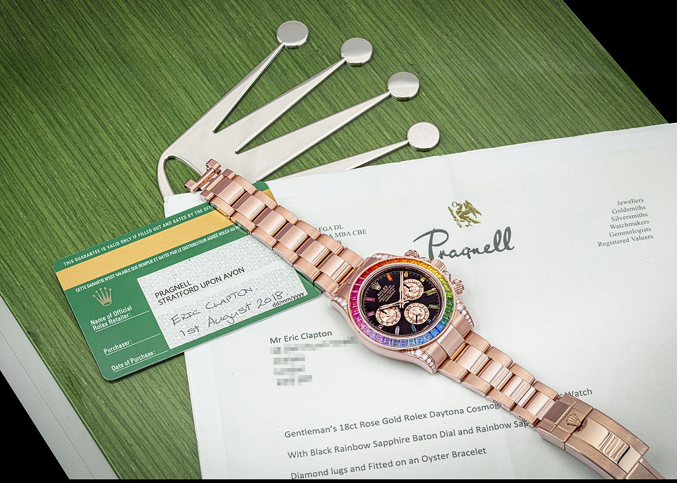 Rolex Daytona “Rainbow” ref. 116595RBOW, adquirido por Eric Clapton el 1 de agosto de 2018.