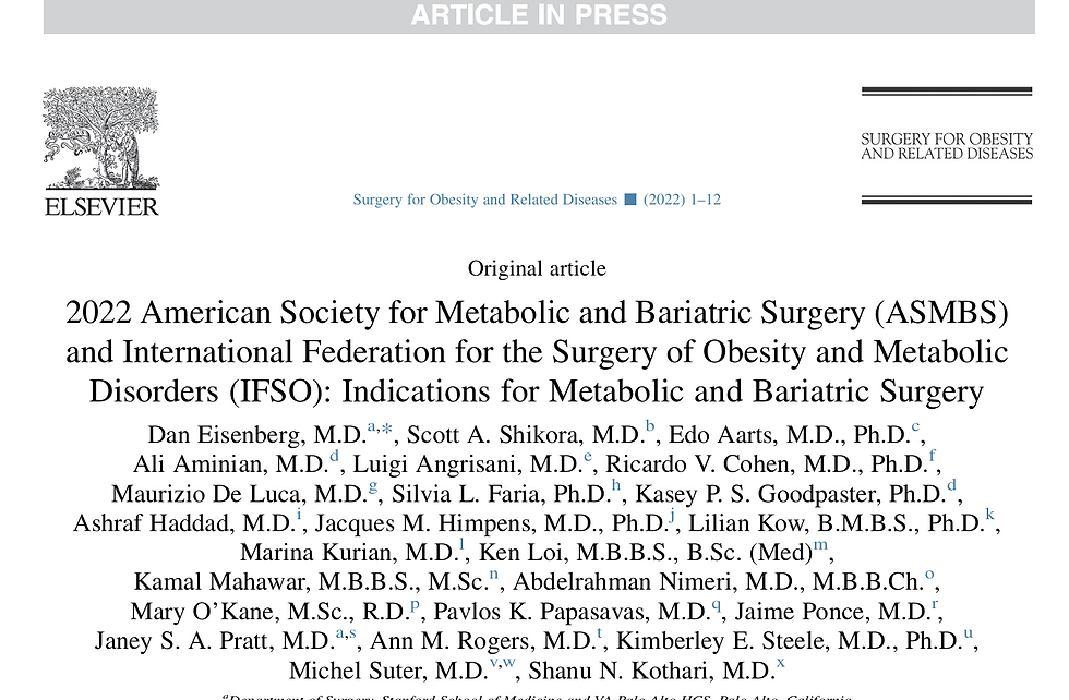 Guidelines for surgical intervention