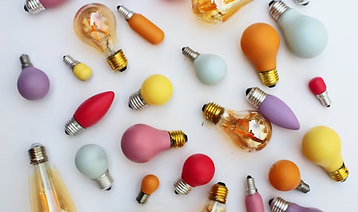 Bulbs representing various ideas
